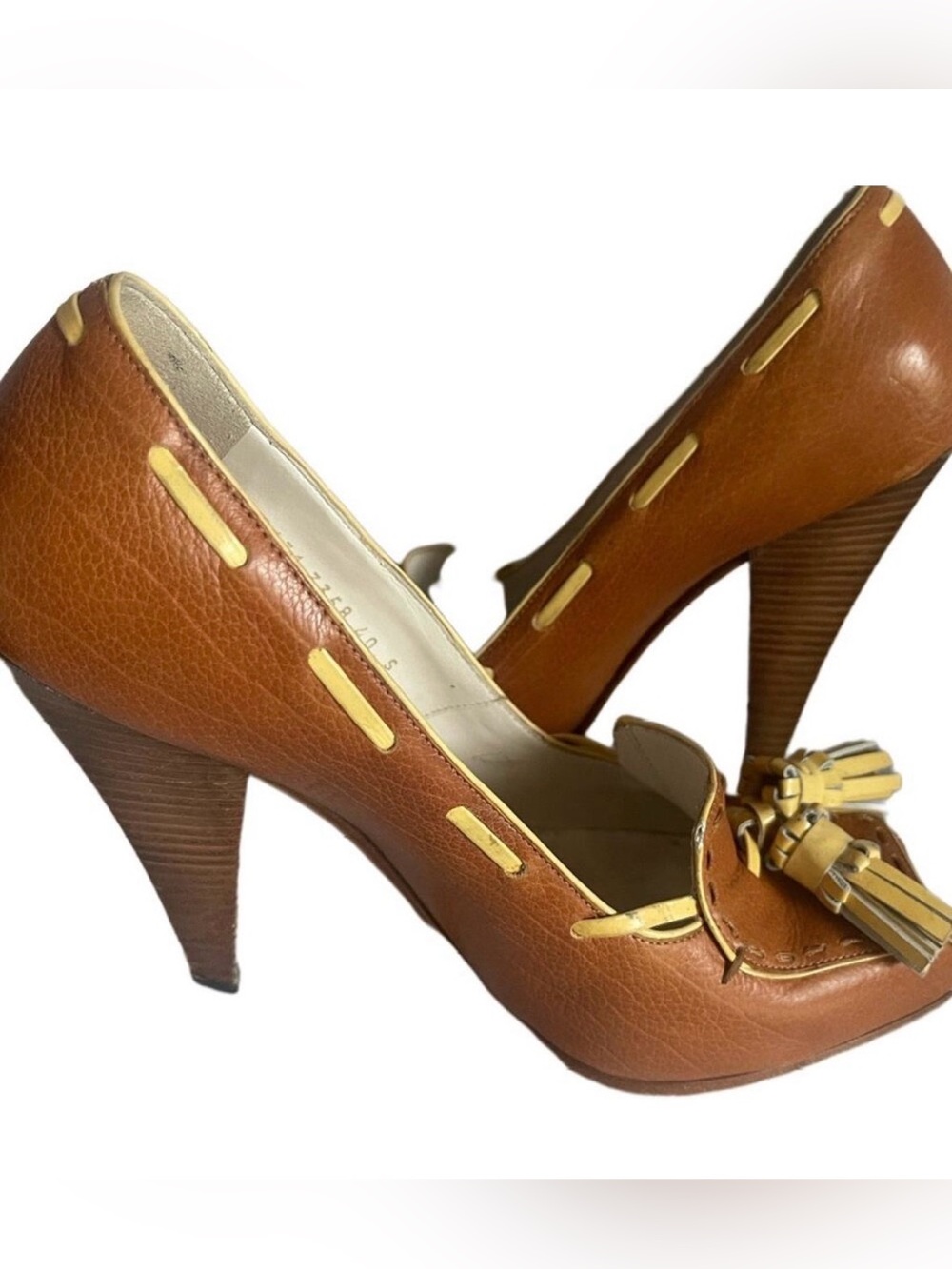 YSL Yves Saint Laurent Tan Heels